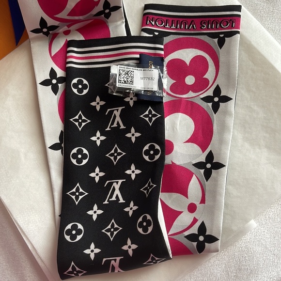 Louis Vuitton M77532 MONOGRAM MARBLES CLASSIC BANDEAU Midnight Fuchsia BNIB - Picture 6 of 8